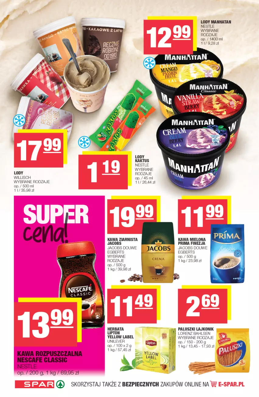 Gazetka promocyjna Spar - Spar - ważna 30.06 do 06.07.2021 - strona 6 - produkty: Herbata, Jacobs, Kaktus, Kawa, Kawa mielona, Kawa rozpuszczalna, Kawa ziarnista, Lajkonik, Lipton, Lody, Lorenz, Piec, Prima