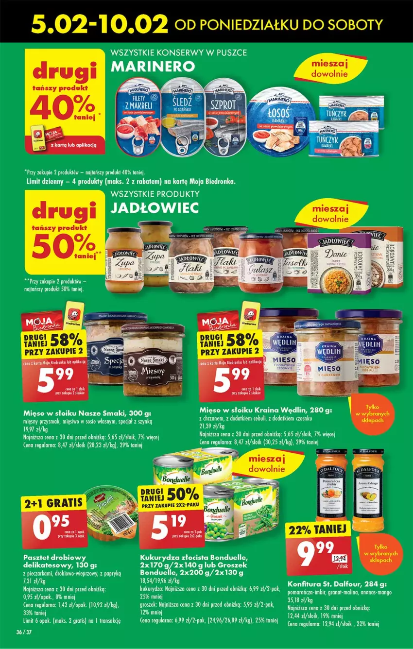 Gazetka promocyjna Biedronka - Od poniedzialku - ważna 05.02 do 10.02.2024 - strona 44 - produkty: Bonduelle, Chrzan, Dron, Gra, Groszek, Kukurydza, Mięso, Mięso w słoiku, Pasztet, Piec, Pieczarka, Ser, Sos, Tran