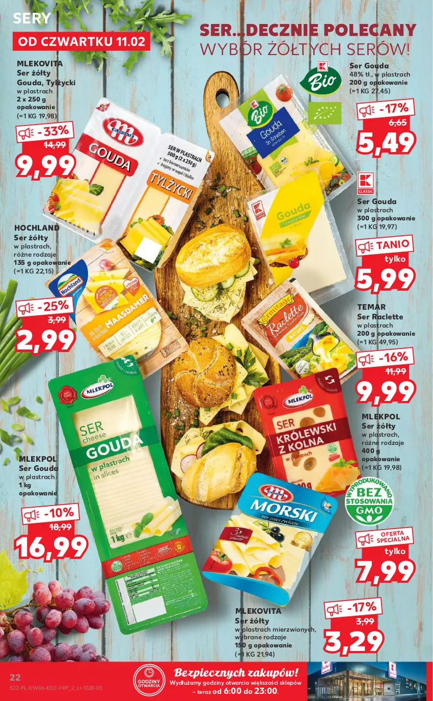 Gazetka promocyjna Kaufland - OFERTA TYGODNIA - ważna 11.02 do 17.02.2021 - strona 22 - produkty: Gouda, Hochland, Mleko, Mlekovita, Piec, Ser, Tera