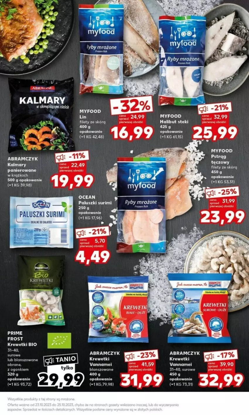 Gazetka promocyjna Kaufland - ważna 23.10 do 25.10.2023 - strona 5 - produkty: Fa, Halibut, Krewetki, Stek, Surimi