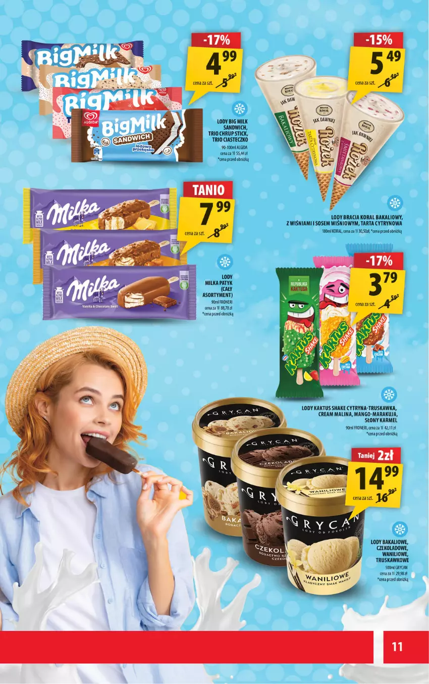 Gazetka promocyjna Arhelan - Gazetka - ważna 09.05 do 18.05.2025 - strona 11 - produkty: Algida, Big Milk, Gry, Kaktus, LG, Lody, Mango, Milka, Oral B, Sos, Tarta