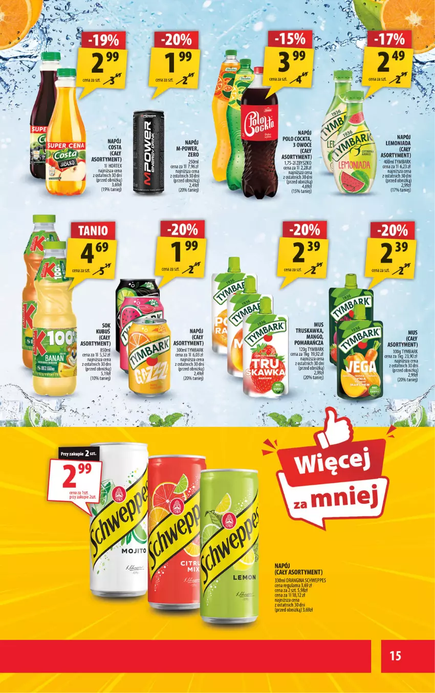 Gazetka promocyjna Arhelan - Gazetka - ważna 09.05 do 18.05.2025 - strona 15 - produkty: Gin, Hortex, Kubuś, Mango, Napój, Tera, Tymbark
