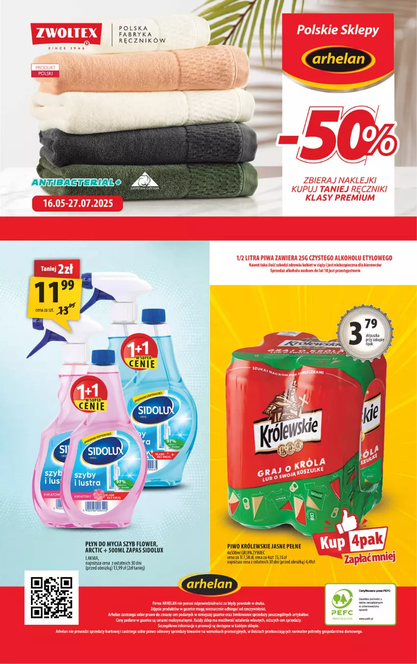 Gazetka promocyjna Arhelan - Gazetka - ważna 09.05 do 18.05.2025 - strona 20 - produkty: Fa, Płyn do mycia, Ręcznik, Sidolux, Tera