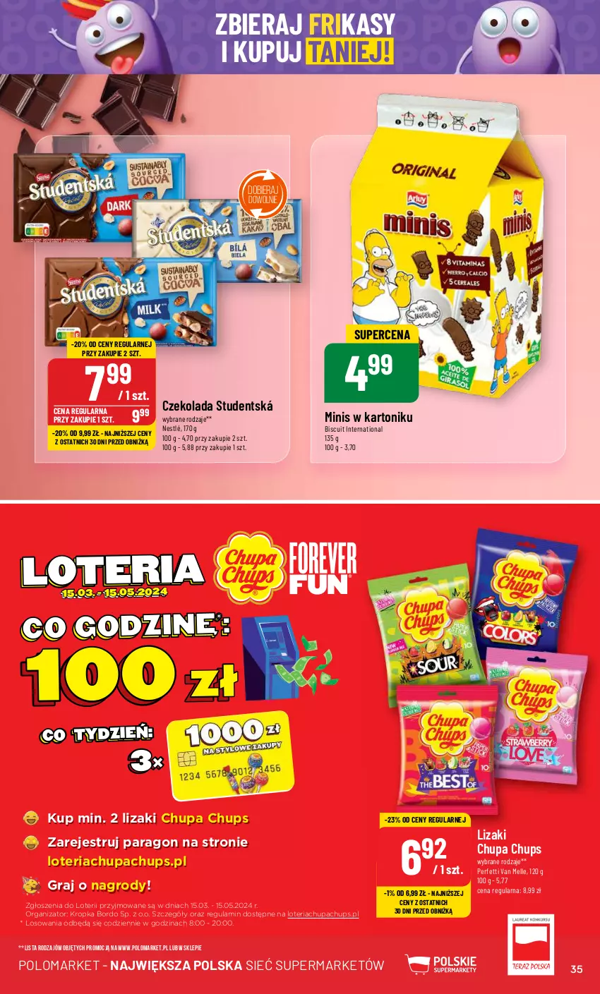 Gazetka promocyjna PoloMarket - Gazetka pomocyjna - ważna 08.05 do 14.05.2024 - strona 35 - produkty: Chupa Chups, Czekolada, Gra, Lizaki, Nestlé, Tonik