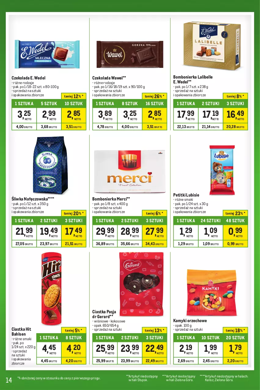 Gazetka promocyjna Makro - Kupujesz więcej płacisz mniej - oferta z alkoholem - ważna 01.10 do 31.10.2023 - strona 14 - produkty: Bell, Ciastka, Czekolada, Dr Gerard, E. Wedel, Kokos, Lubisie, Merci, Wawel