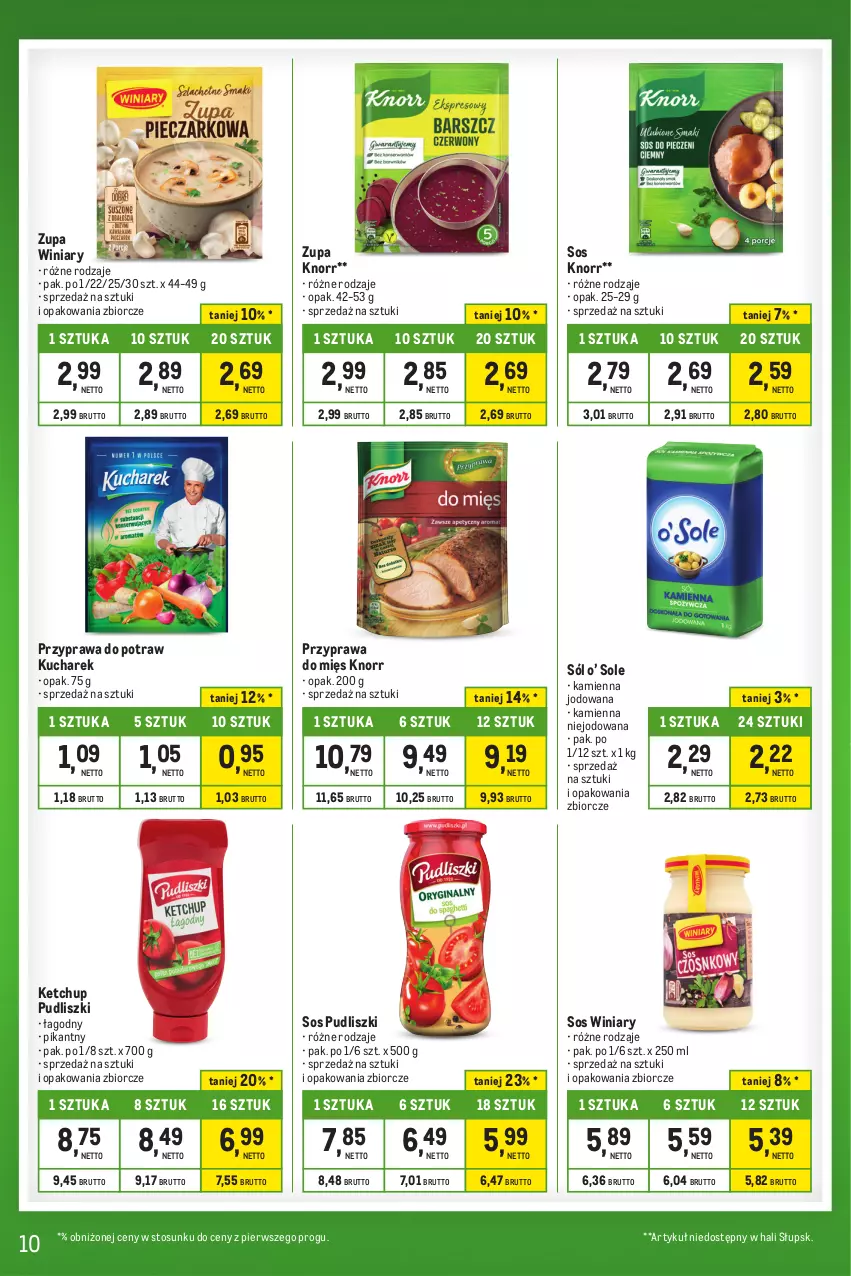 Gazetka promocyjna Makro - Kupujesz więcej płacisz mniej - ważna 28.11 do 24.12.2023 - strona 10 - produkty: Ketchup, Knorr, Kucharek, Przyprawa do potraw, Pudliszki, Sól, Sos, Winiary, Zupa