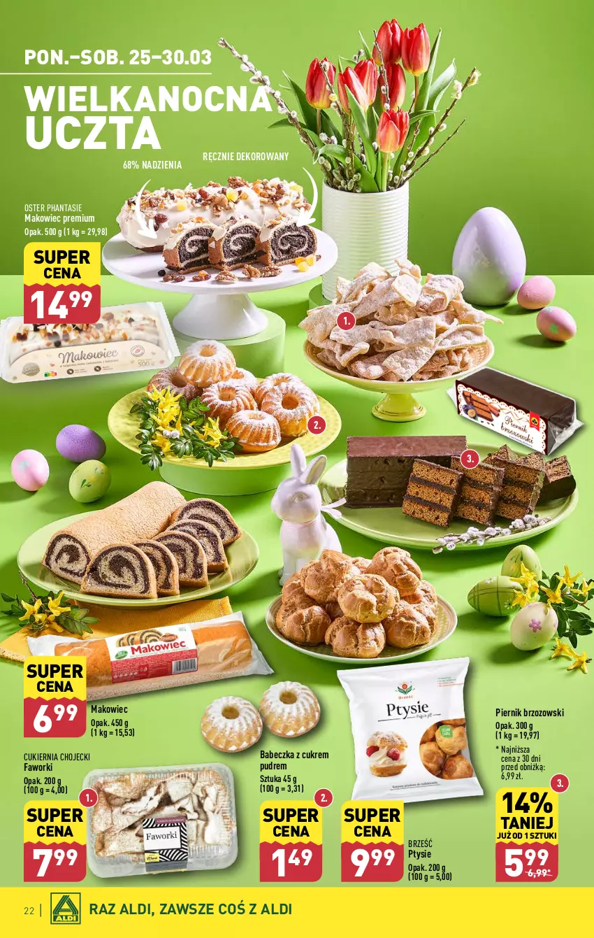 Gazetka promocyjna Aldi - Pełna oferta - ważna 25.03 do 30.03.2024 - strona 22 - produkty: Cukier, Fa, Faworki, Makowiec, Piernik