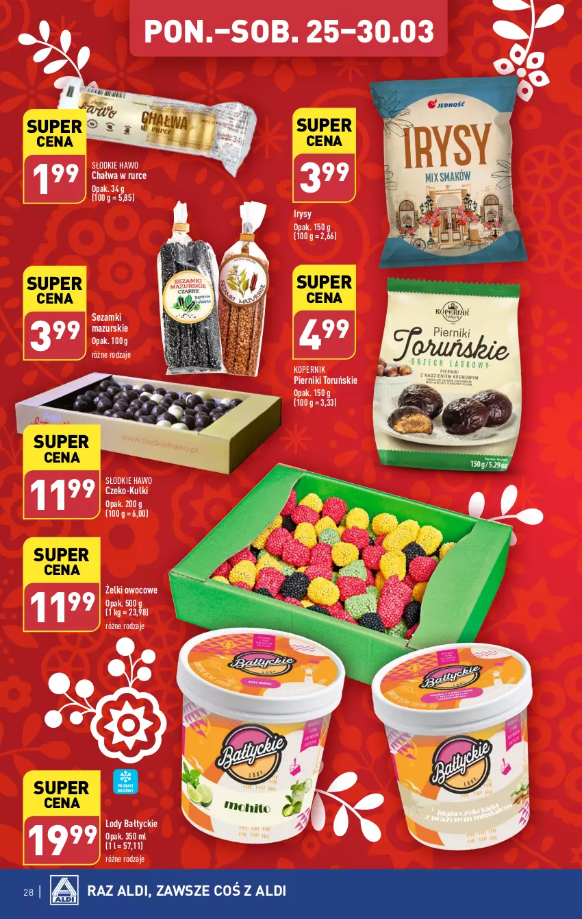 Gazetka promocyjna Aldi - Pełna oferta - ważna 25.03 do 30.03.2024 - strona 28 - produkty: Chałwa, Lody, Piernik, Sezam