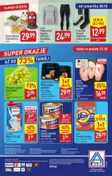 Gazetka promocyjna Aldi - Oferta weekendowa - Gazetka - ważna od 31.10 do 31.10.2025 - strona 10 - produkty: Kurczak, Podkoszulek, Krakus, Por, Gin, Gra, Proszek do prania, Mięsne specjały, Kawa, Karp, Kosz, Puzzle, O nas, Vizir, Winogrona, Legginsy, Babka, Biuro, Wino, Mleko, Fa