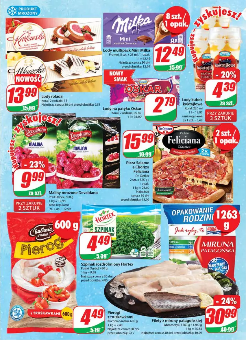 Gazetka promocyjna Dino - Gazetka 38 - ważna 20.09 do 26.09.2023 - strona 9 - produkty: Dr. Oetker, Feliciana, Hortex, Kubek, Kuchnia, Lody, Maliny, Milka, Ogród, Pizza, Rolada, Szpinak, Tago