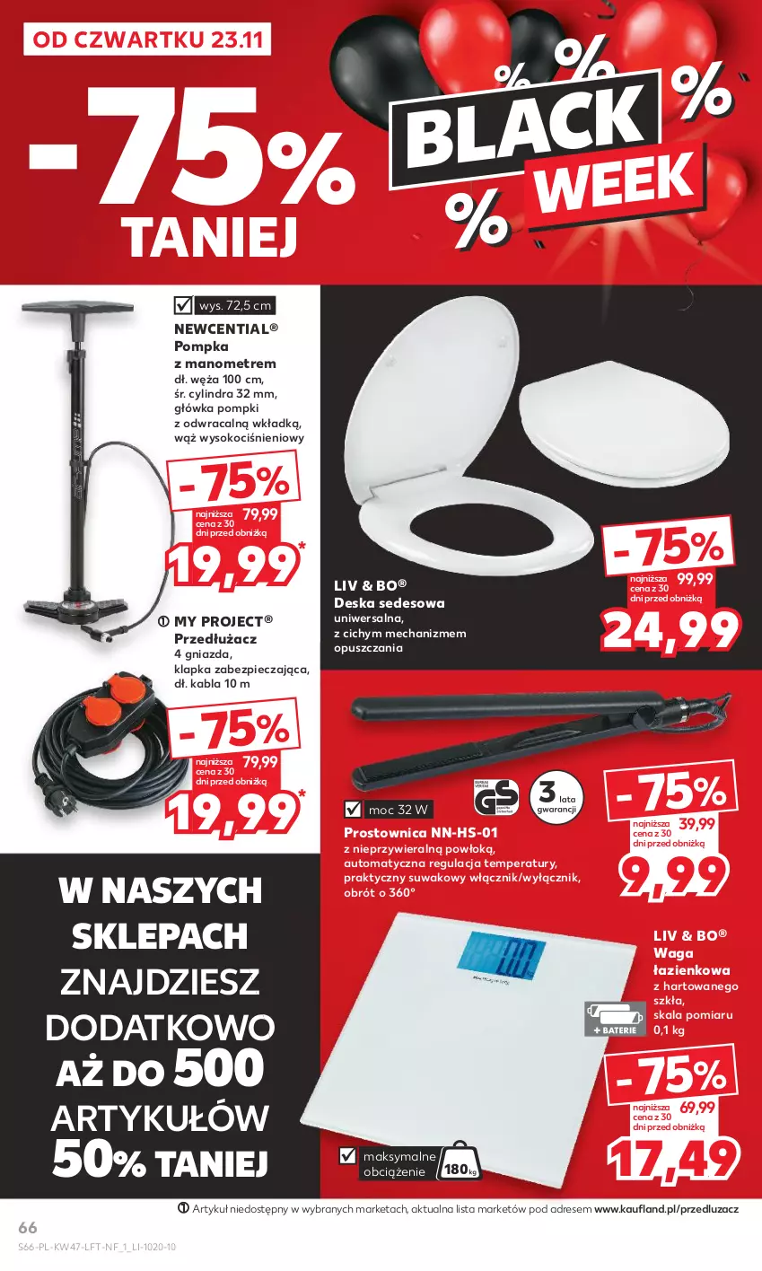 Gazetka promocyjna Kaufland - Gazetka tygodnia - ważna 23.11 do 29.11.2023 - strona 66 - produkty: Deska sedesowa, Dres, Koc, Piec, Pompka, Sok, Waga, Waga łazienkowa