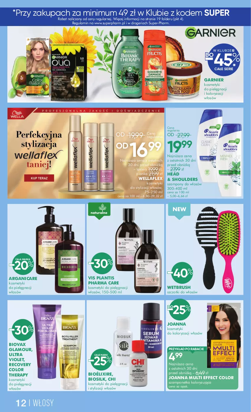Gazetka promocyjna Super Pharm - Gazetka - ważna 02.10 do 17.10.2025 - strona 12 - produkty: Arganicare, Biovax, Garnier, Joanna, Kosmetyki do pielęgnacji, Lakier, Ser, Szampon, Wella, Wellaflex