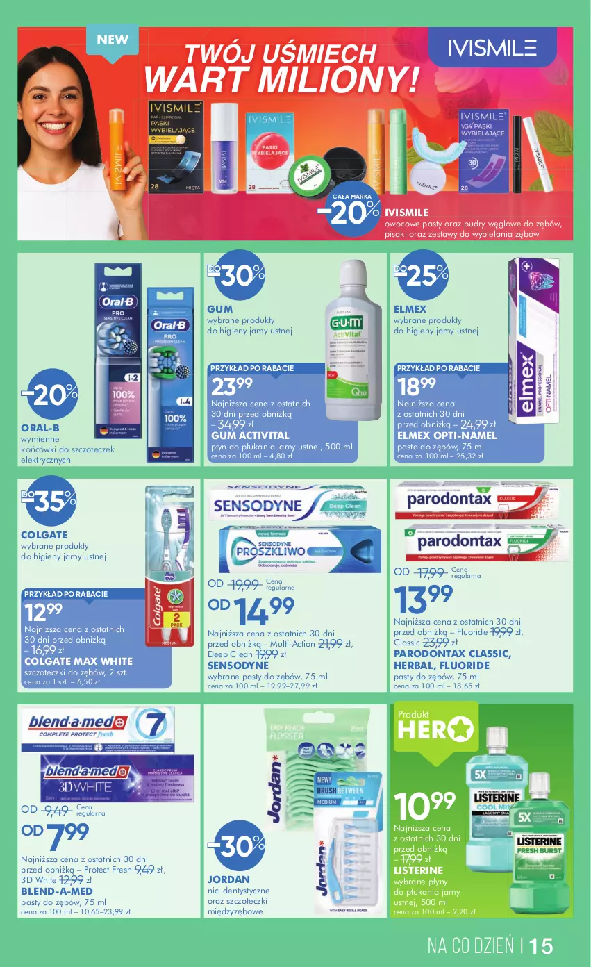 Gazetka promocyjna Super Pharm - Gazetka - ważna 02.10 do 17.10.2025 - strona 15 - produkty: Blend-a-Med, Colgate, Elmex, LG, Listerine, Parodontax, Pasta do zębów, Płyn do płukania, Płyn do płukania jamy ustnej, Sensodyne