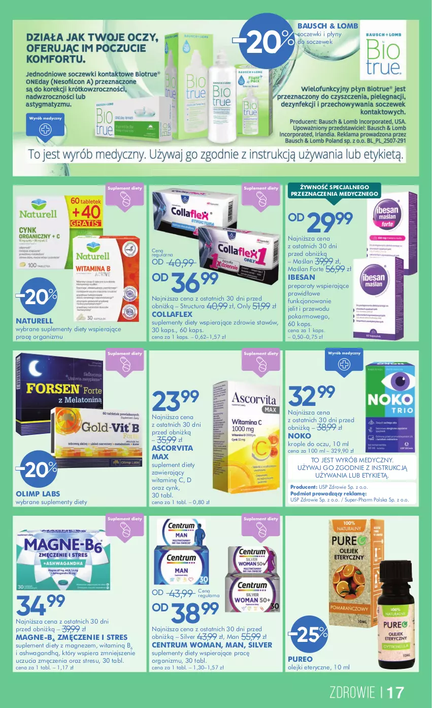Gazetka promocyjna Super Pharm - Gazetka - ważna 02.10 do 17.10.2025 - strona 17 - produkty: Collaflex, Cynk, Krople do oczu, Magnez, Naturell, Olej, Pur, Rum, Suplement diety, Waga, Zdrowie