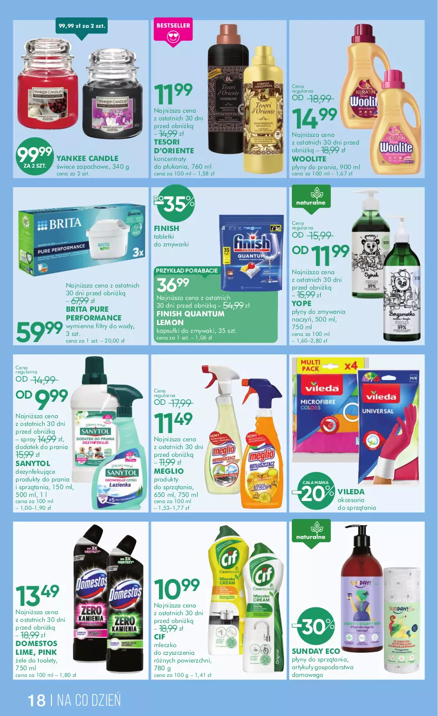 Gazetka promocyjna Super Pharm - Gazetka - ważna 02.10 do 17.10.2025 - strona 18 - produkty: Brit, Brita, Cif, Domestos, Finish, Mleczko, Pur, Sanytol, Tablet, Tabletki do zmywarki, Vileda, Woolite, Yope, Zmywarki