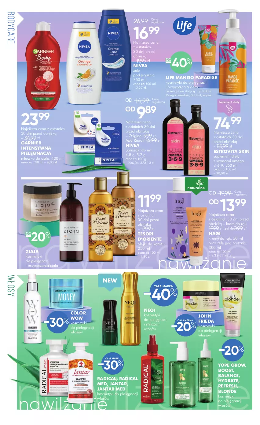 Gazetka promocyjna Super Pharm - Gazetka - ważna 02.10 do 17.10.2025 - strona 4 - produkty: Body, Garnier, Gin, John frieda, Kosmetyki do pielęgnacji, Krem do rąk, Mango, Mleczko, Mleczko do ciała, Nivea, Olej, Suplement diety, Wasa, Yope, Ziaja