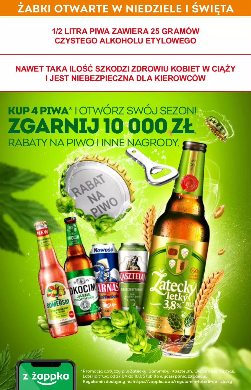 Gazetka promocyjna Żabka - ważna 04.05 do 10.05.2022 - strona 17 - produkty: Carlsberg, Gra, Harnaś, Kasztelan, Koc, Okocim, Piec, Piwa, Piwo, Somersby