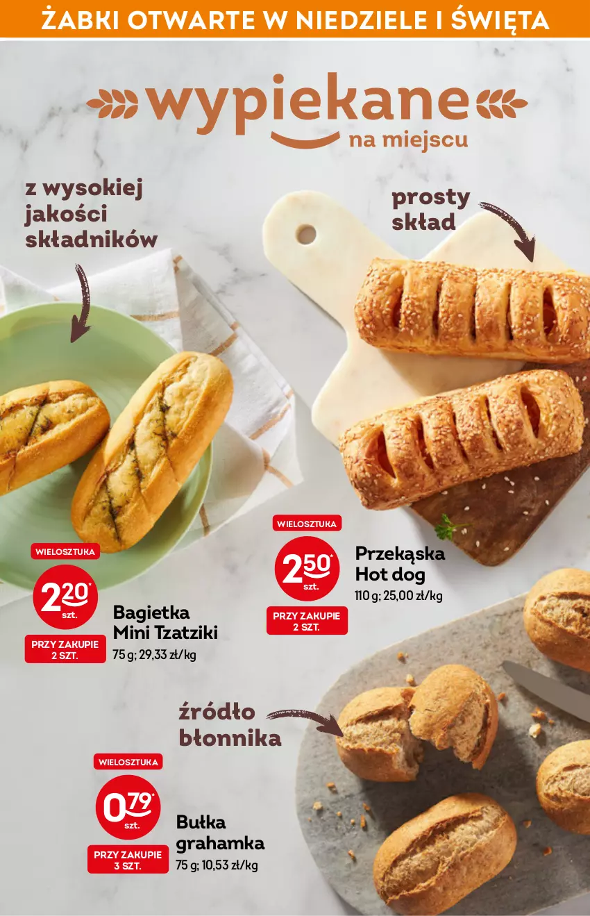 Gazetka promocyjna Żabka - ważna 04.05 do 10.05.2022 - strona 29 - produkty: Bagietka, Bułka, Bułka grahamka, Gra, Hot dog, Sok