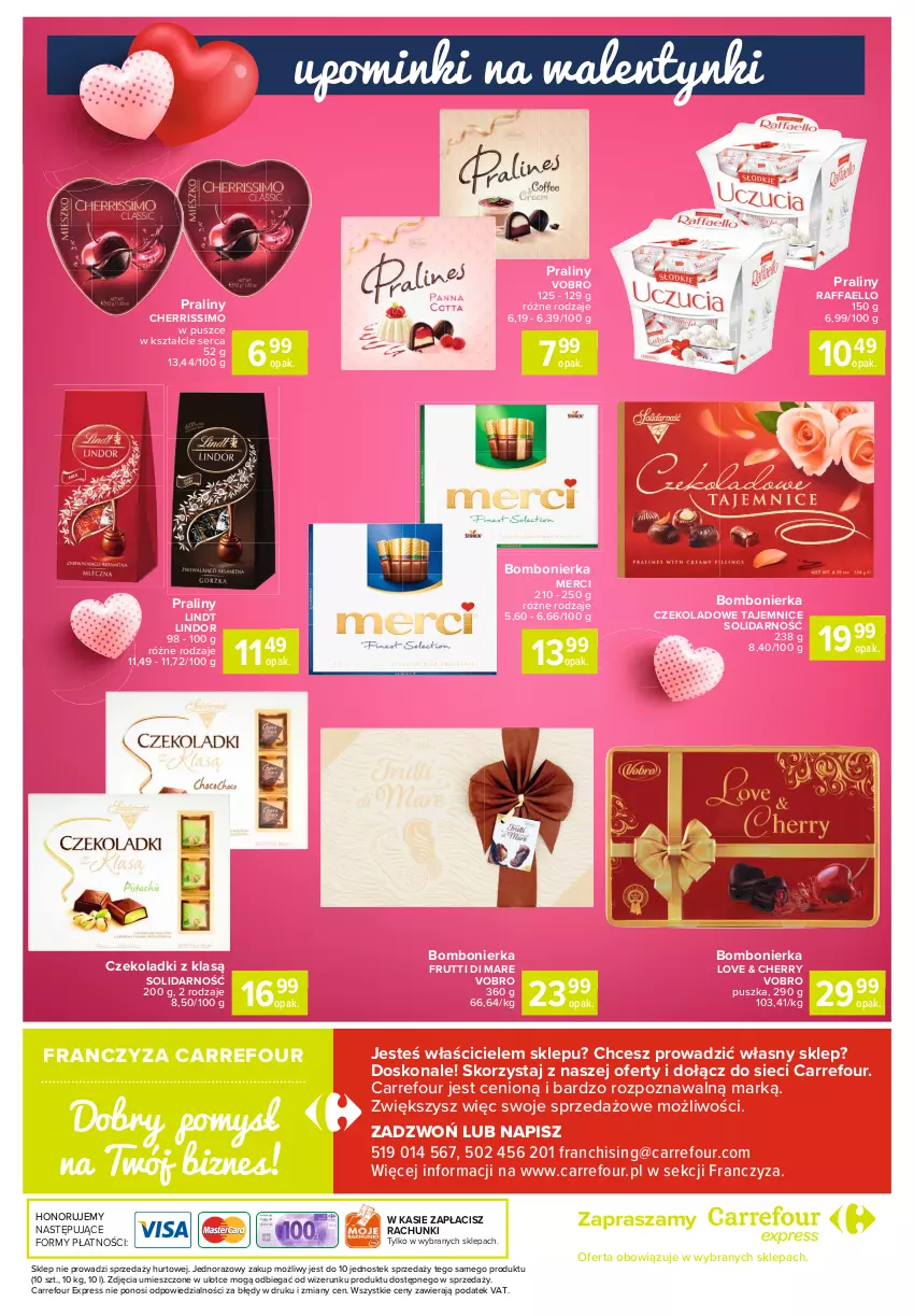 Gazetka promocyjna Carrefour - Gazetka Express - ważna 08.02 do 15.02.2021 - strona 6 - produkty: Fa, Lindor, Lindt, Merci, Praliny, Raffaello, Ser, Stek