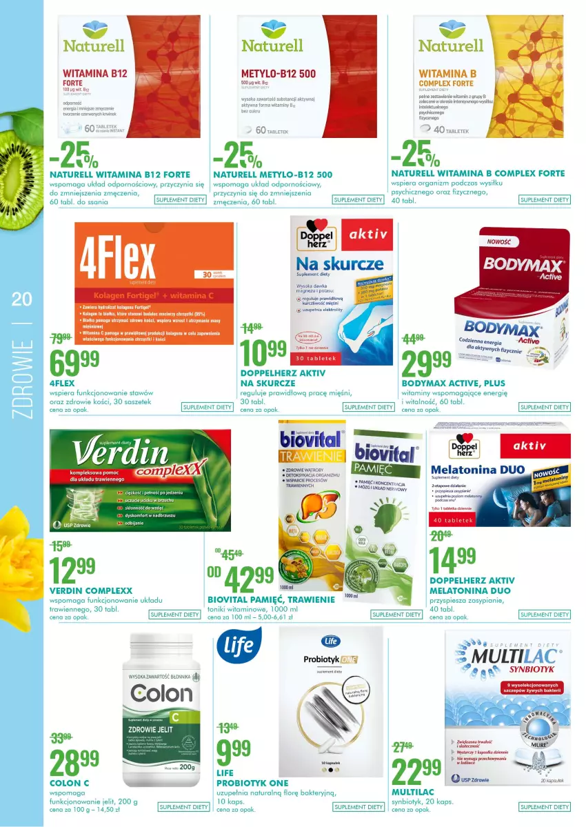 Gazetka promocyjna Super Pharm - Gazetka - ważna 20.04 do 04.05.2021 - strona 20 - produkty: Biovital, Body, Bodymax, Colon C, Doppelherz, Fa, Intel, JBL, Kolagen, Magnez, Multilac, Naturell, Por, Probiotyk, Sok, Suplement diety, Synbiotyk, Tablet, Tonik, Zdrowie