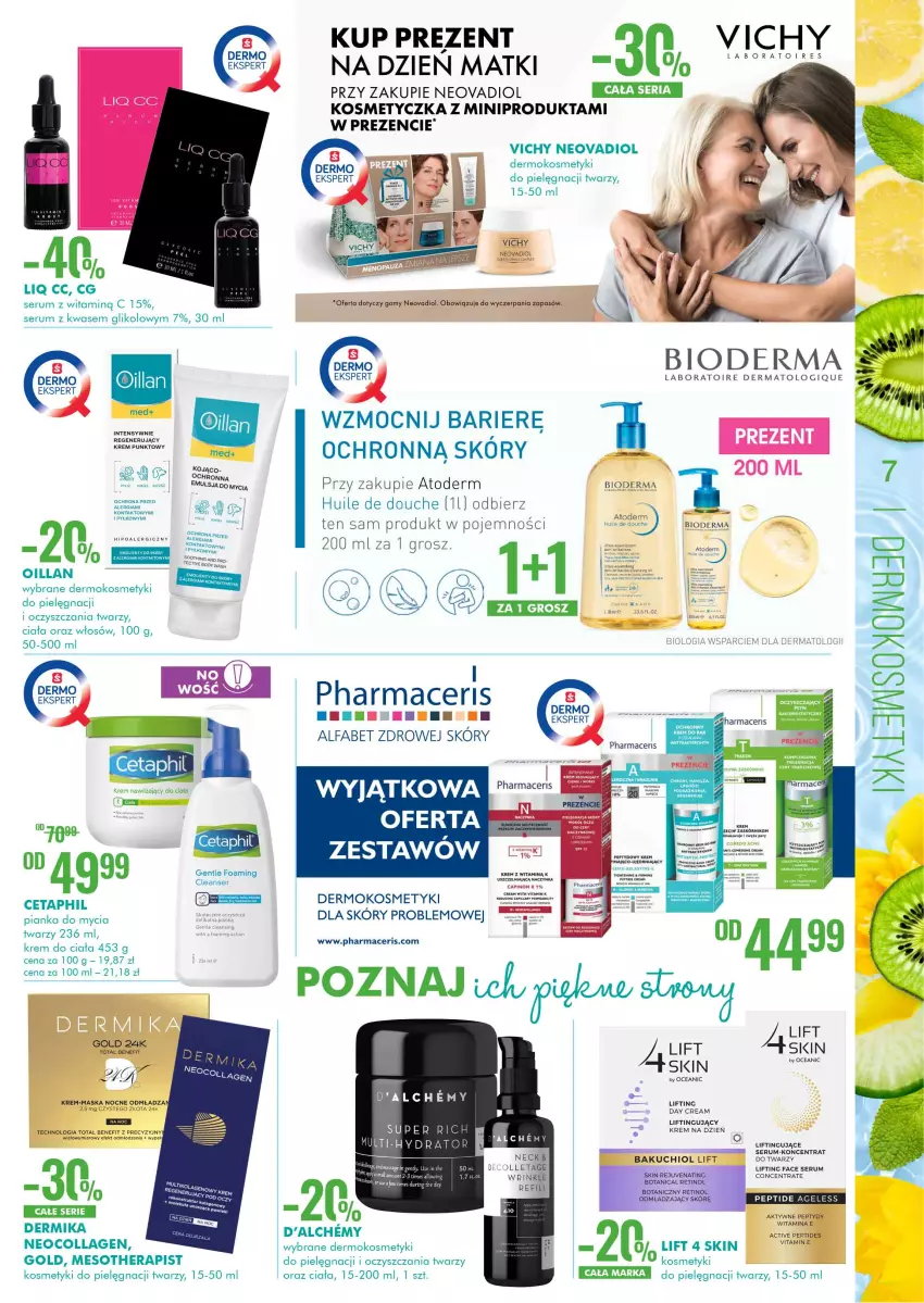 Gazetka promocyjna Super Pharm - Gazetka - ważna 20.04 do 04.05.2021 - strona 7 - produkty: Acer, Atoderm, Bioderma, Body, Cetaphil, Dermika, Fa, Kosmetyczka, Kosmetyki do pielęgnacji, Krem do ciała, Maska, Pharmaceris, Por, Rum, Ser, Serum, Vichy