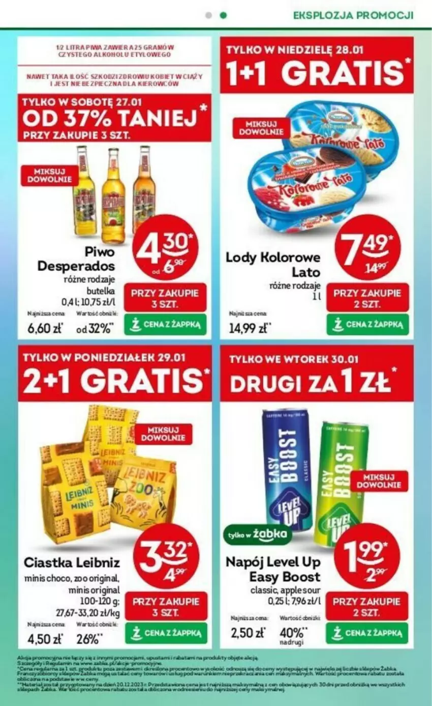 Gazetka promocyjna Żabka - ważna 24.01 do 30.01.2024 - strona 23 - produkty: Ciastka, Desperados, Fa, Gin, Gra, LG, Lody, Napój, Ser, Sok