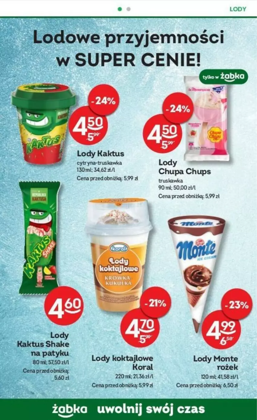 Gazetka promocyjna Żabka - ważna 24.01 do 30.01.2024 - strona 46 - produkty: Kaktus, Lody, Monte