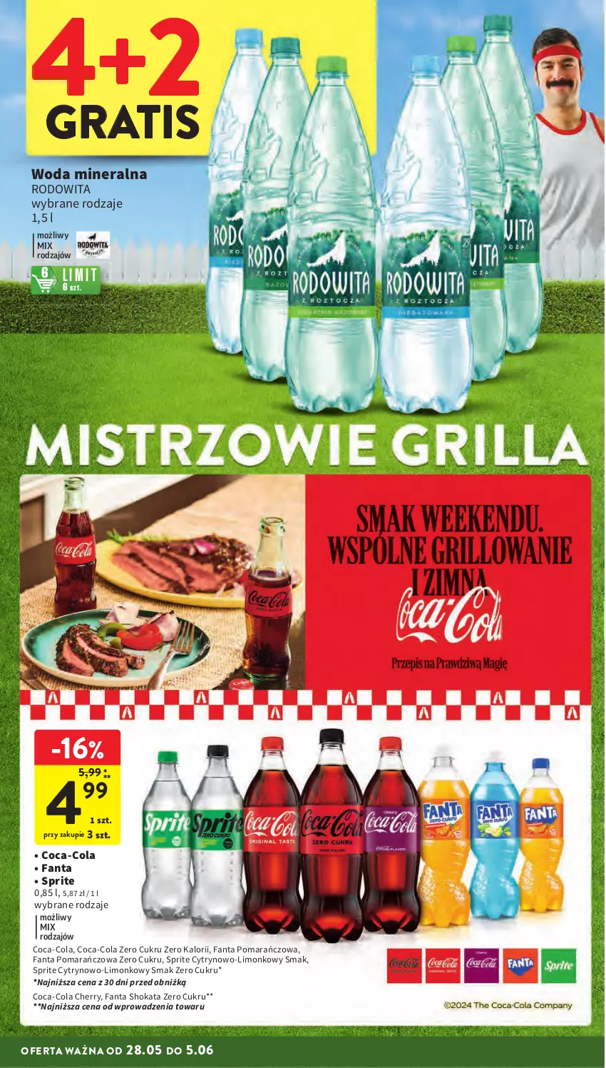 Gazetka promocyjna Intermarche - Gazetka Intermarche - ważna 28.05 do 05.06.2024 - strona 14 - produkty: Coca-Cola, Fa, Fanta, Gra, Sprite, Woda, Woda mineralna