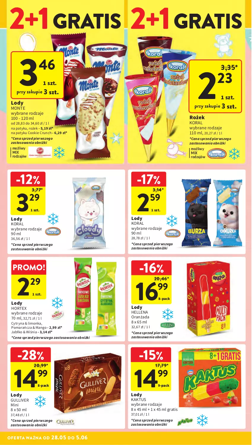 Gazetka promocyjna Intermarche - Gazetka Intermarche - ważna 28.05 do 05.06.2024 - strona 20 - produkty: Gra, Hellena, Hortex, Kaktus, Limonka, Lody, Mango, Monte, Oranżada