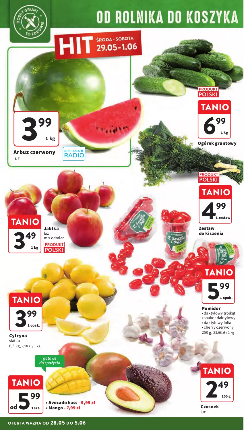 Gazetka promocyjna Intermarche - Gazetka Intermarche - ważna 28.05 do 05.06.2024 - strona 26 - produkty: Arbuz, Avocado, Czosnek, Grunt, Jabłka, Mango, Ogórek, Siatka