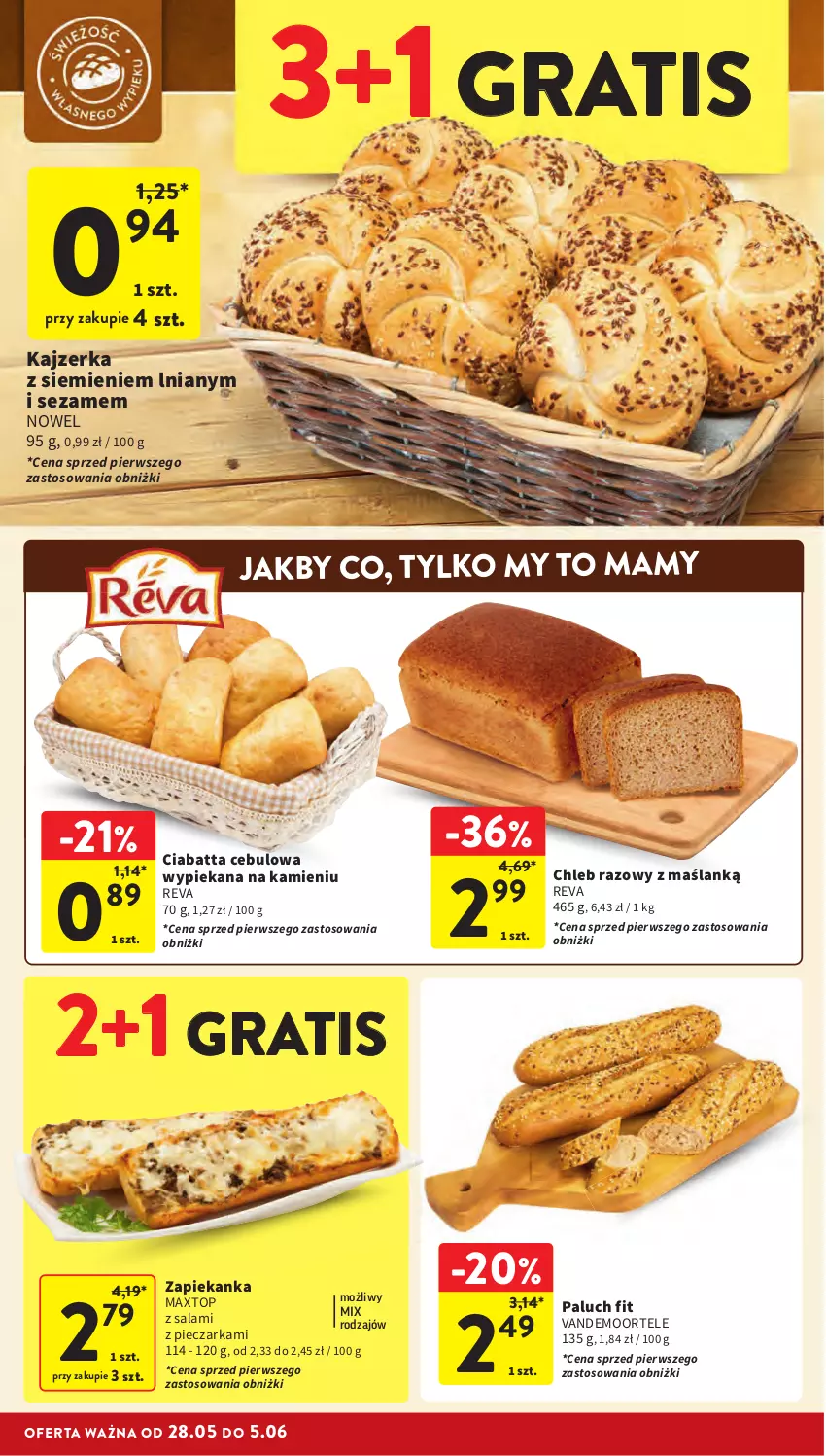 Gazetka promocyjna Intermarche - Gazetka Intermarche - ważna 28.05 do 05.06.2024 - strona 28 - produkty: Chleb, Ciabatta, Gra, Kajzerka, Piec, Pieczarka, Salami, Sezam, Top, Zapiekanka