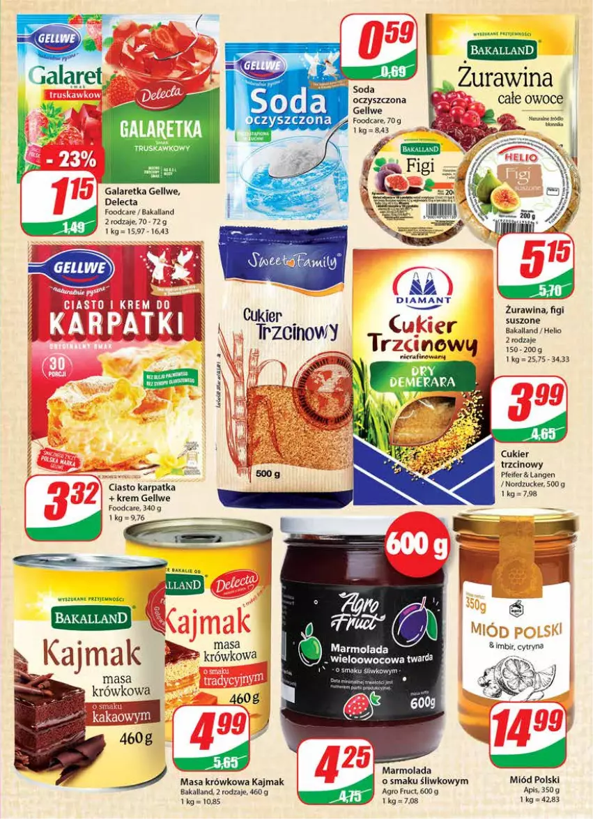 Gazetka promocyjna Dino - Gazetka - ważna 02.03 do 08.03.2022 - strona 5 - produkty: Bakalland, Cukier, Delecta, Figi, Gala, Galaretka, Helio, Imbir, Karp, Marmolada, Masa krówkowa, Miód, Mola, Owoce, Por, Soda oczyszczona