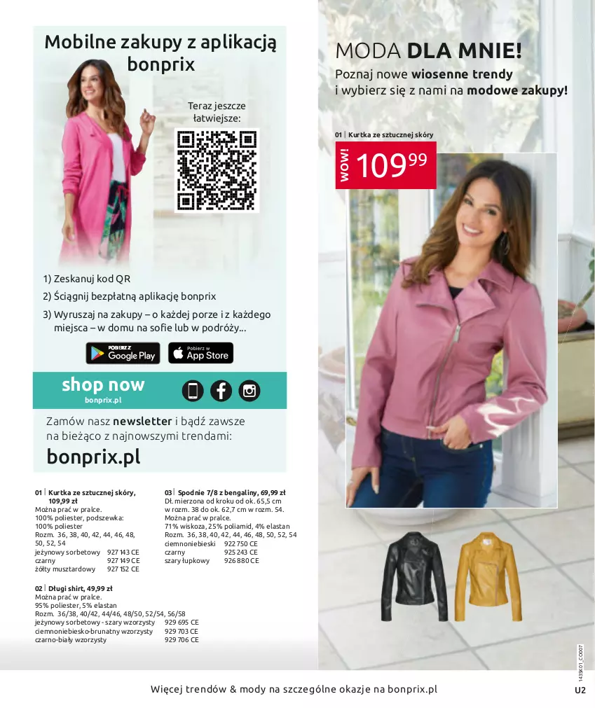 Gazetka promocyjna Bonprix - Moda dla Mnie - ważna 01.01 do 18.07.2021 - strona 2 - produkty: Długi shirt, Kurtka, Mobil, Moda, Mus, Por, Spodnie, Tera