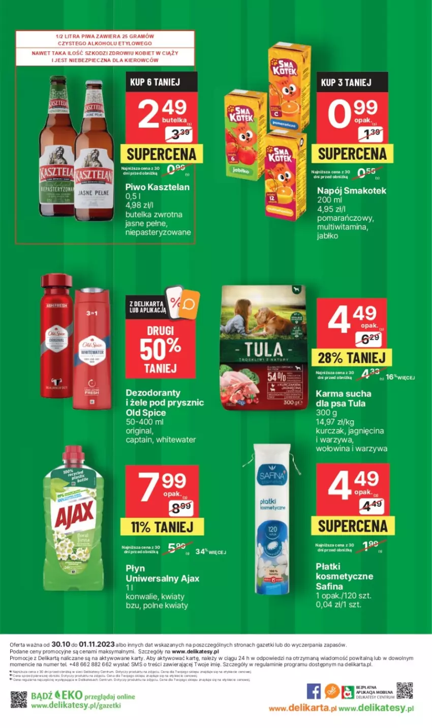 Gazetka promocyjna Delikatesy Centrum - Gazetka DC42 pon-sr - ważna 30.10 do 01.11.2023 - strona 7 - produkty: Ajax, Dezodorant, Gin, Gra, Kasztelan, Kotek, Kurczak, Napój, Old Spice, Piec, Piwa, Piwo, Smakotek, Warzywa, Wołowina