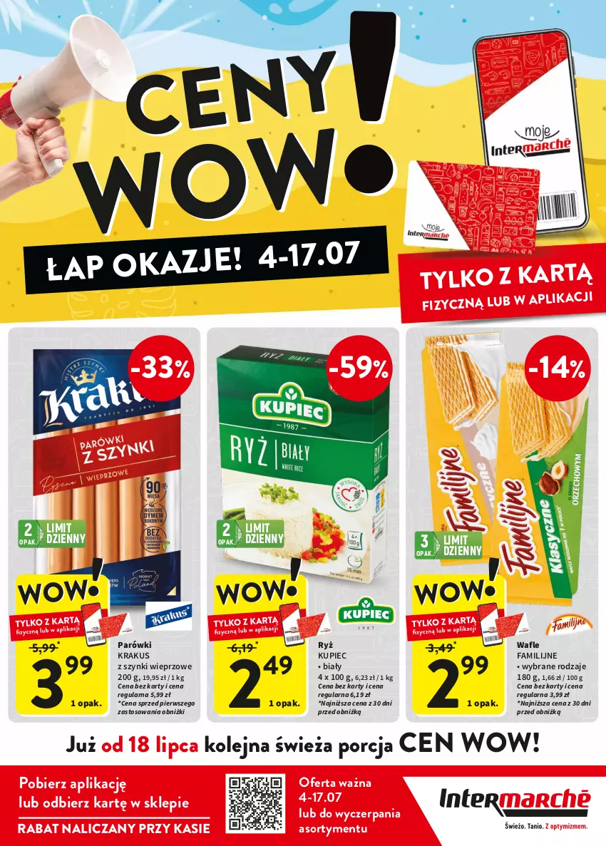 Gazetka promocyjna Intermarche - Gazetka Intermarche - ważna 04.07 do 17.07.2024 - strona 2 - produkty: Fa, Krakus, Kupiec, Olej, Parówki, Piec, Por, Ryż, Wafle