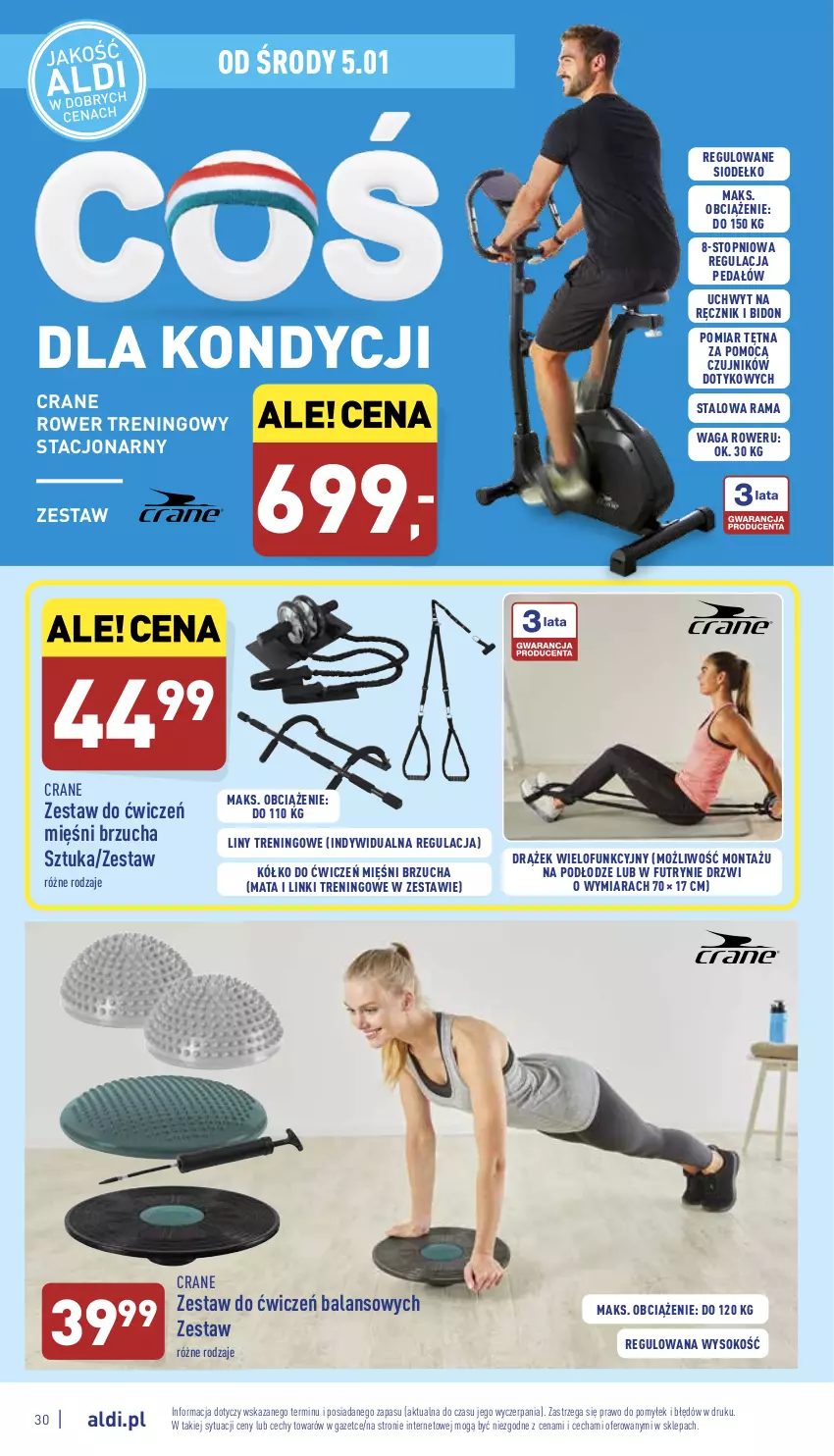 Gazetka promocyjna Aldi - Pełny katalog - ważna 03.01 do 08.01.2022 - strona 30 - produkty: Drzwi, Rama, Ręcznik, Rower, Sok, Top, Waga