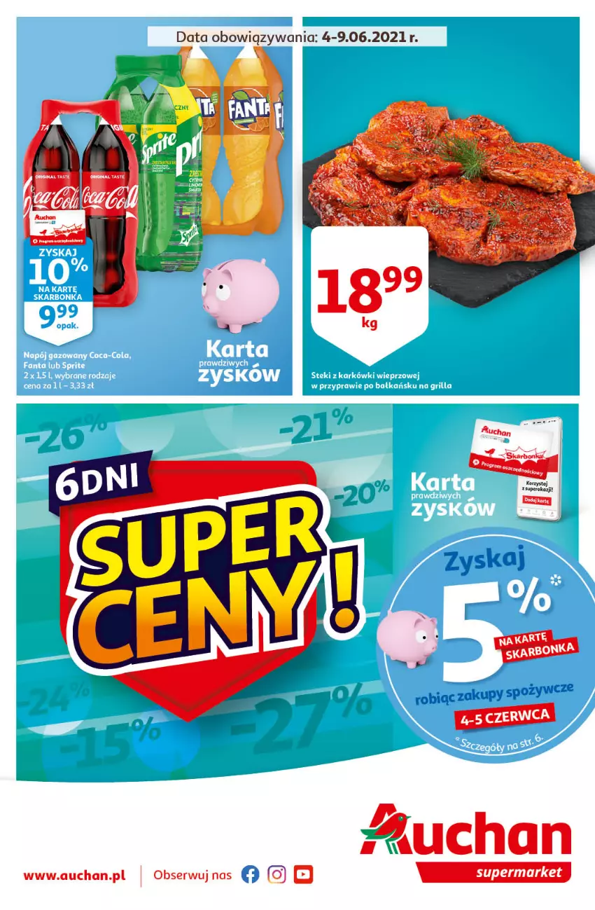 Gazetka promocyjna Auchan - Super Ceny Supermarkety - ważna 04.06 do 09.06.2021 - strona 1 - produkty: Fa, Ser