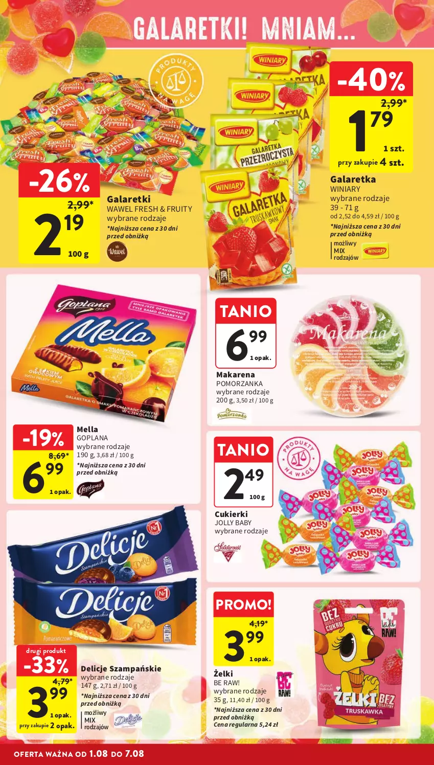 Gazetka promocyjna Intermarche - Gazetka Intermarche - ważna 01.08 do 07.08.2024 - strona 24 - produkty: Cukier, Cukierki, Delicje, Gala, Galaretka, Galaretki, Goplana, LANA, Wawel, Winiary