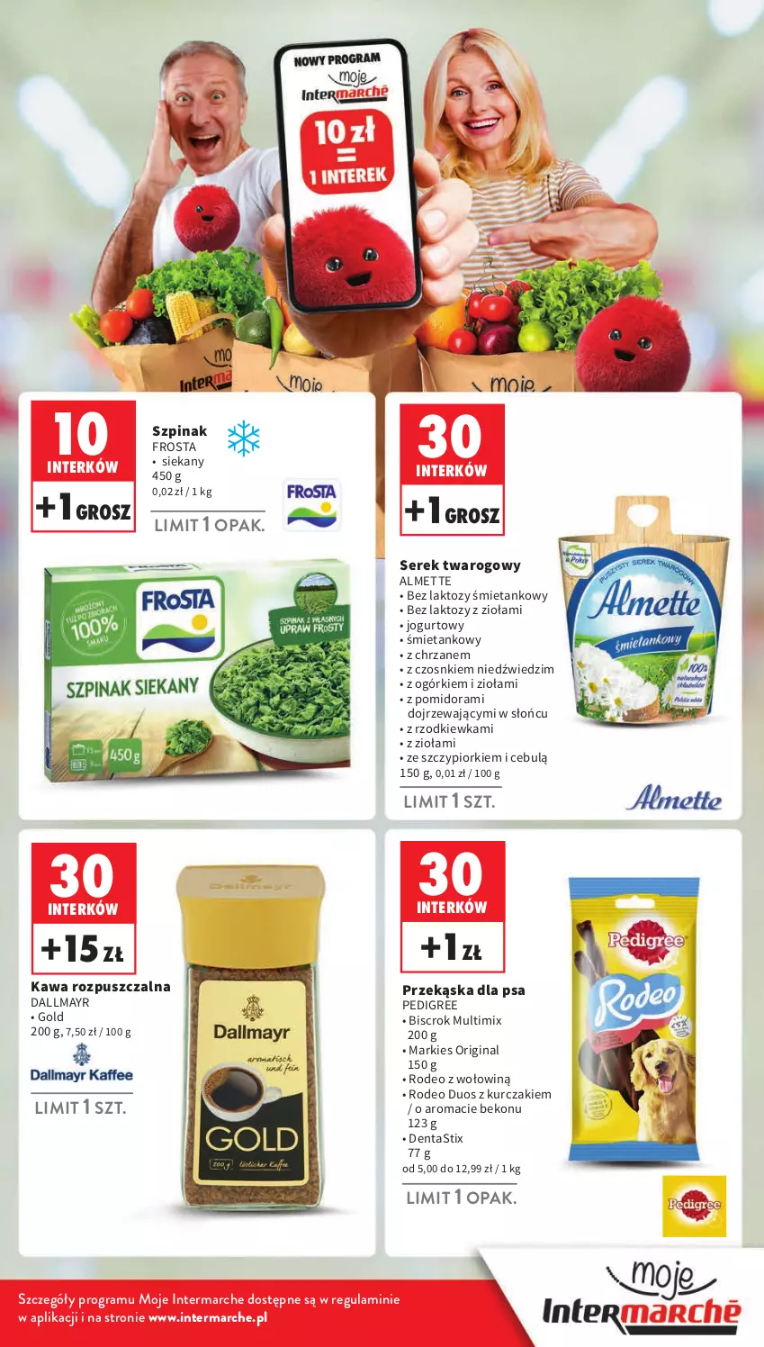 Gazetka promocyjna Intermarche - Gazetka Intermarche - ważna 01.08 do 07.08.2024 - strona 3 - produkty: Almette, Beko, Chrzan, Dallmayr, Frosta, Gin, Gra, Jogurt, Kawa, Kawa rozpuszczalna, Kurczak, Pedigree, Rzodkiewka, Ser, Serek, Serek twarogowy, Szpinak