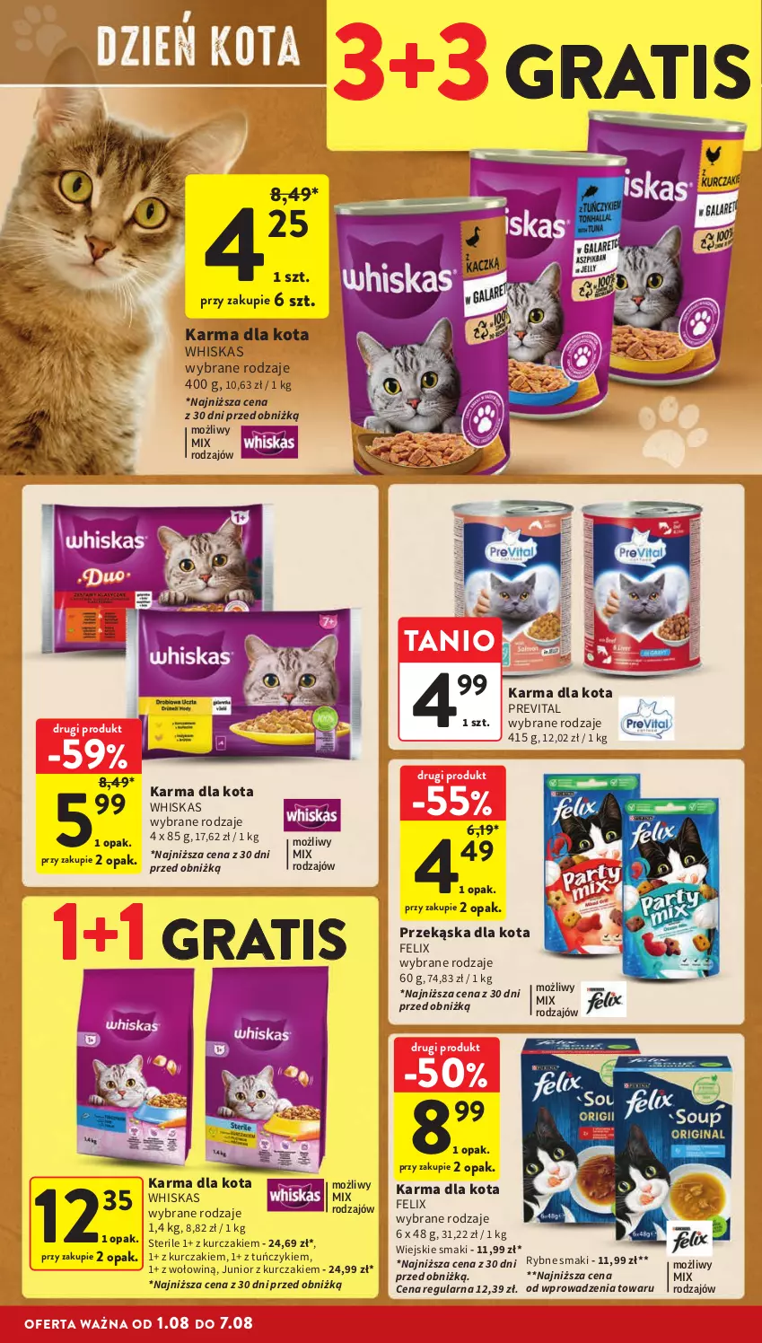 Gazetka promocyjna Intermarche - Gazetka Intermarche - ważna 01.08 do 07.08.2024 - strona 32 - produkty: Felix, Gra, Kurczak, Tuńczyk, Whiskas