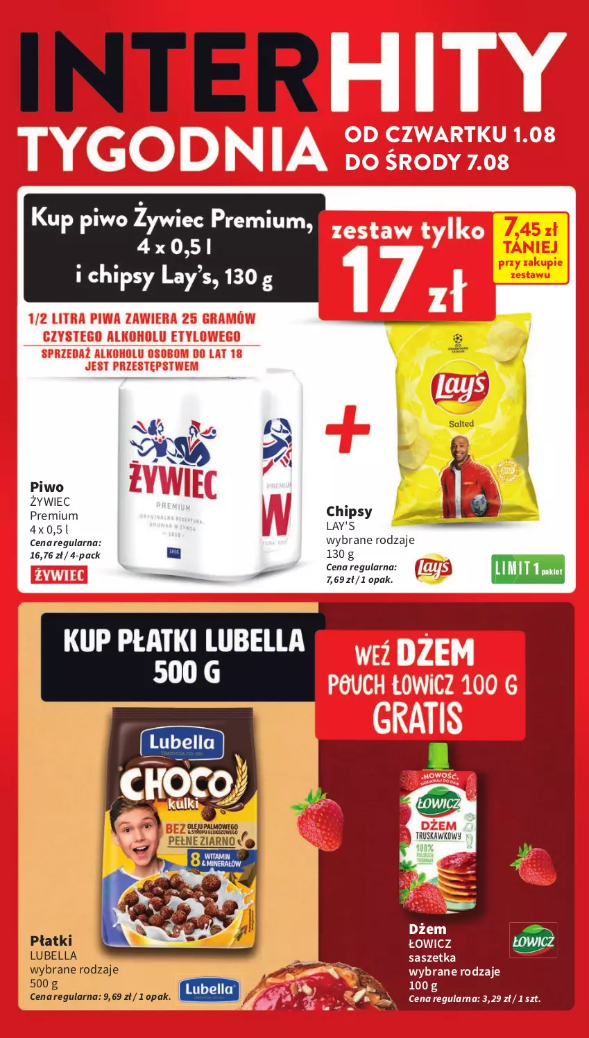 Gazetka promocyjna Intermarche - Gazetka Intermarche - ważna 01.08 do 07.08.2024 - strona 6 - produkty: Bell, Bella, Chipsy, Dżem, Lubella, Piwo