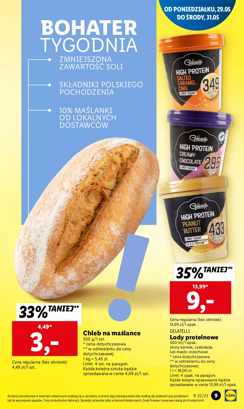 Gazetka promocyjna Lidl - GAZETKA - ważna 29.05 do 31.05.2023 - strona 19 - produkty: Chleb, Czekolada, Lanki, Lody, Masło, Masło orzechowe, Olej