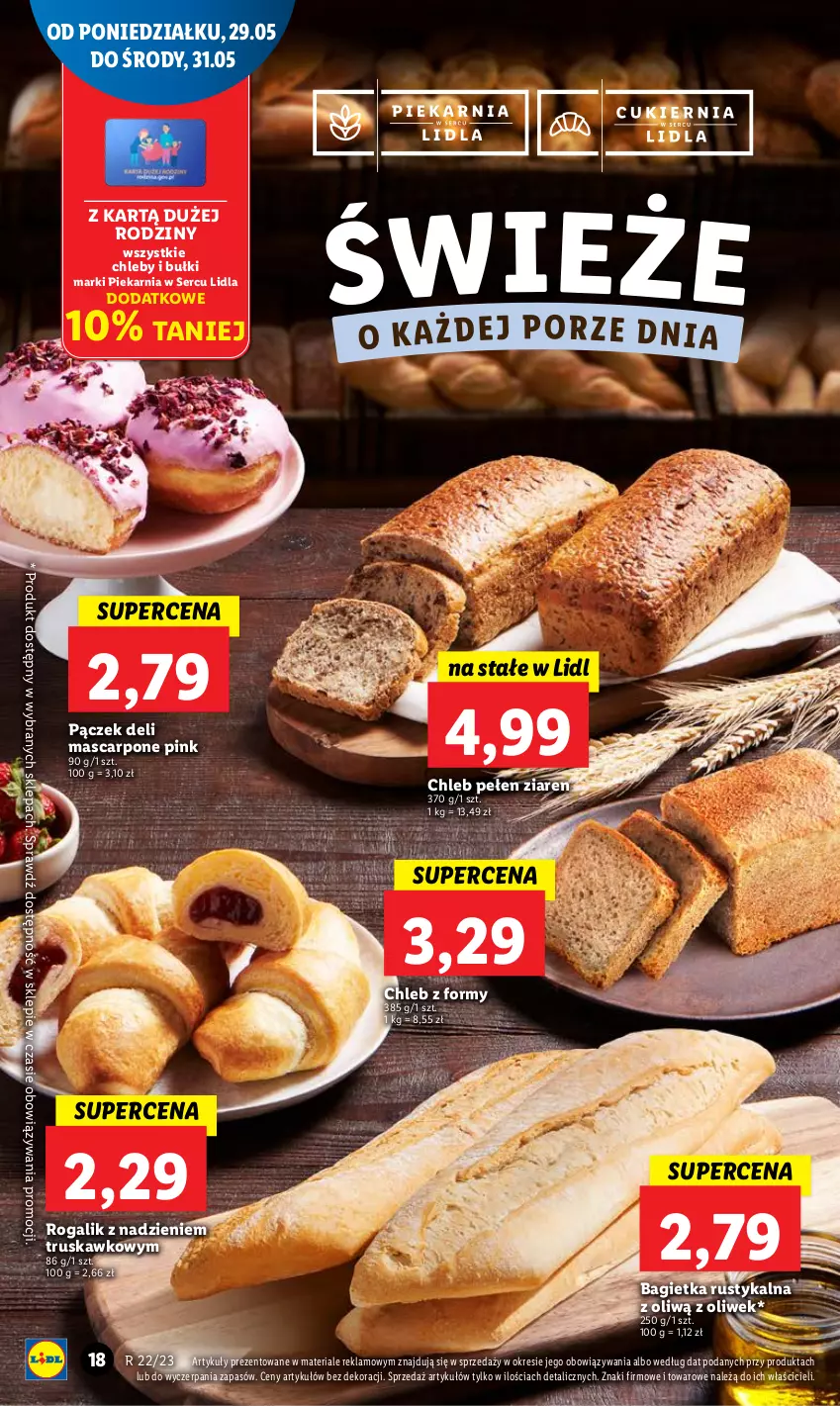 Gazetka promocyjna Lidl - GAZETKA - ważna 29.05 do 31.05.2023 - strona 32 - produkty: Bagietka, Chleb, Mascarpone, Pączek, Rogal, Rust, Ser