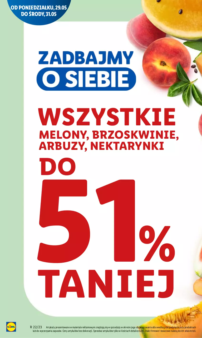 Gazetka promocyjna Lidl - GAZETKA - ważna 29.05 do 31.05.2023 - strona 4 - produkty: Arbuz, Brzoskwinie, Melon, Nektar