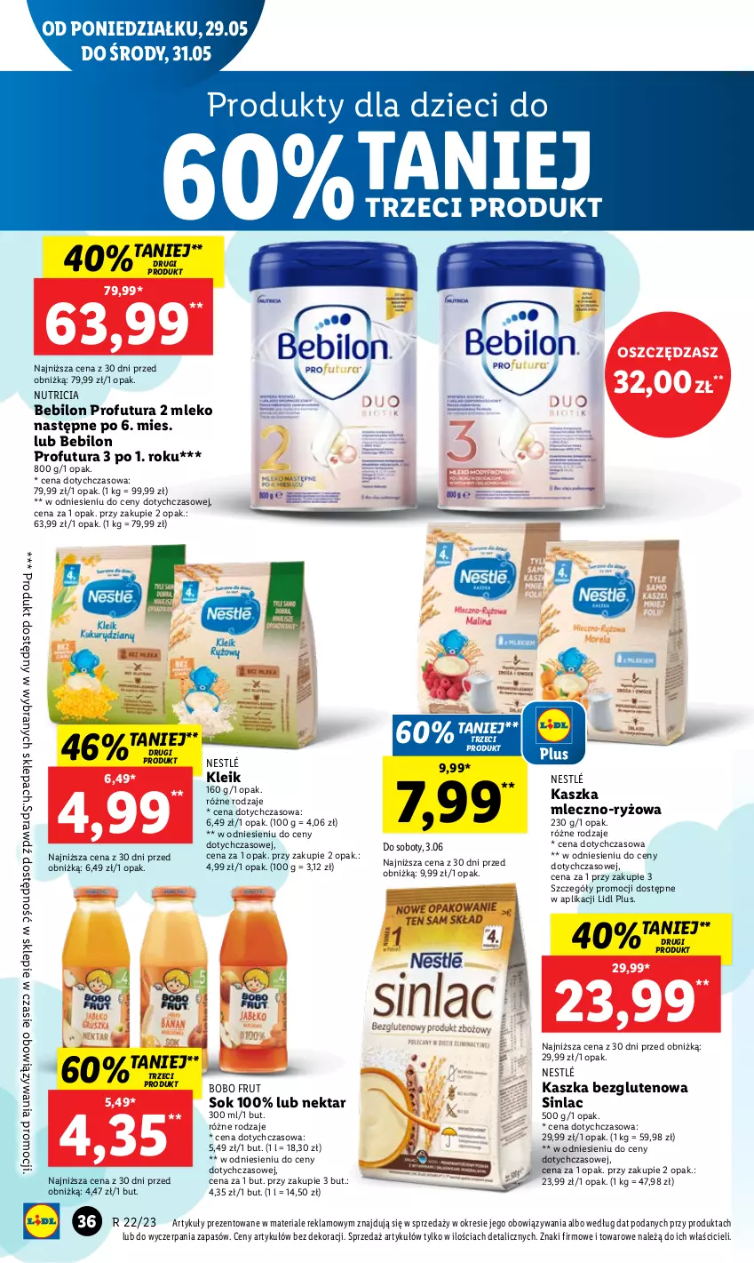 Gazetka promocyjna Lidl - GAZETKA - ważna 29.05 do 31.05.2023 - strona 50 - produkty: BEBILON, Dzieci, Mleko, Nektar, Nestlé, O nas, Ryż, Sinlac, Sok