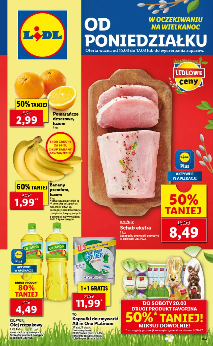 Gazetka promocyjna Lidl - GAZETKA - ważna 15.03 do 17.03.2021 - strona 1 - produkty: Deser, Olej, Olej rzepakowy, Pomarańcze, Ser, Zmywarki