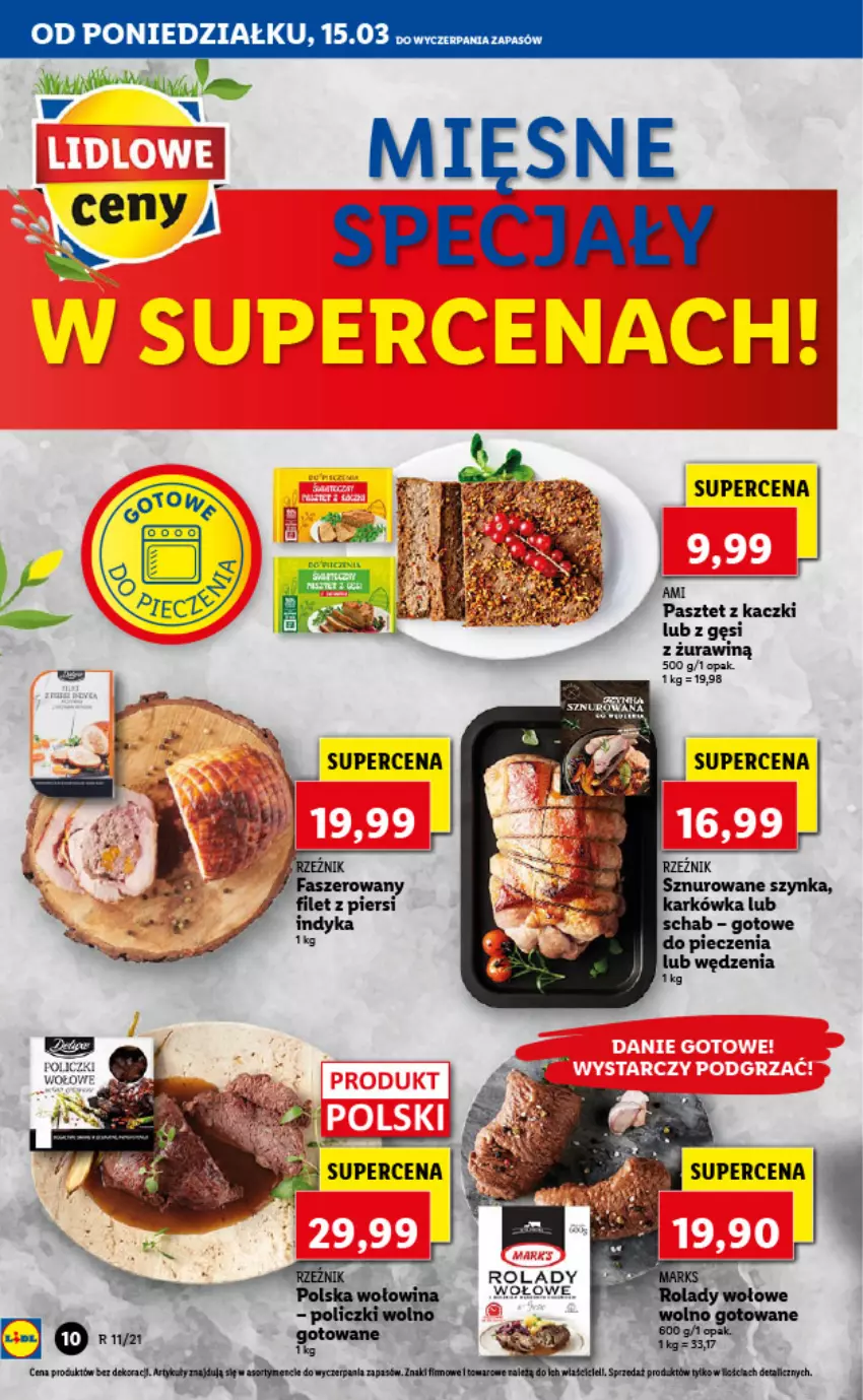 Gazetka promocyjna Lidl - GAZETKA - ważna 15.03 do 17.03.2021 - strona 10 - produkty: Pasztet, Piec, Ser, Szynka