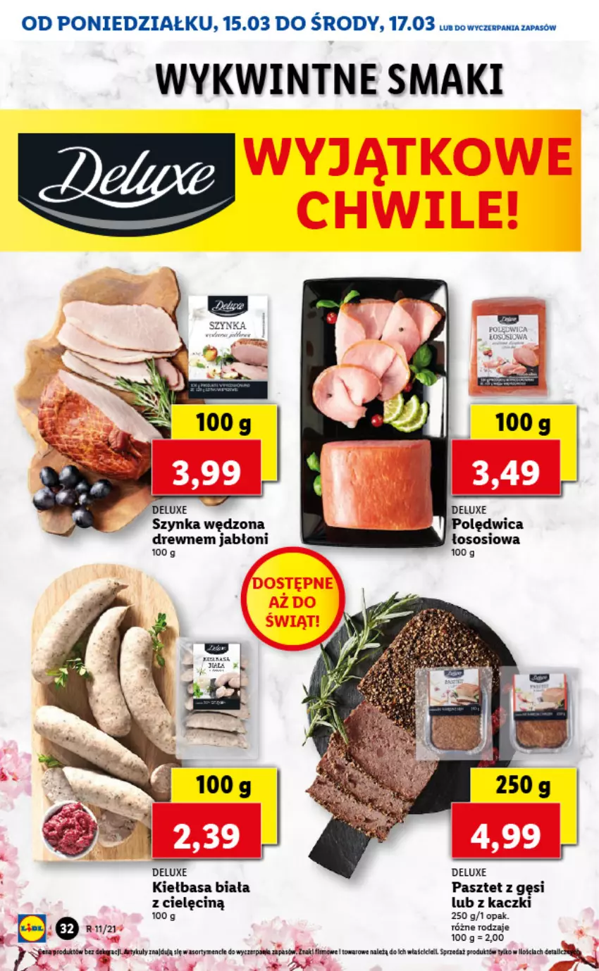 Gazetka promocyjna Lidl - GAZETKA - ważna 15.03 do 17.03.2021 - strona 32 - produkty: Fa, Kiełbasa, Kiełbasa biała, Pasztet, Szynka