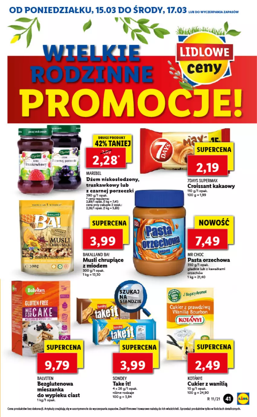 Gazetka promocyjna Lidl - GAZETKA - ważna 15.03 do 17.03.2021 - strona 41 - produkty: Ba!, Croissant, Cukier, Kakao, Kawa, Mus, Por, Tera