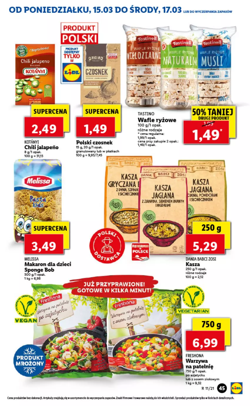 Gazetka promocyjna Lidl - GAZETKA - ważna 15.03 do 17.03.2021 - strona 45 - produkty: Czosnek, Gra, Kasza, LANA, Ryż, Wafle